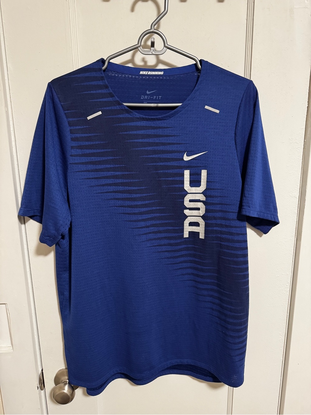 Nike Blue USA Dri-FIT Short Sleeve Running Tee